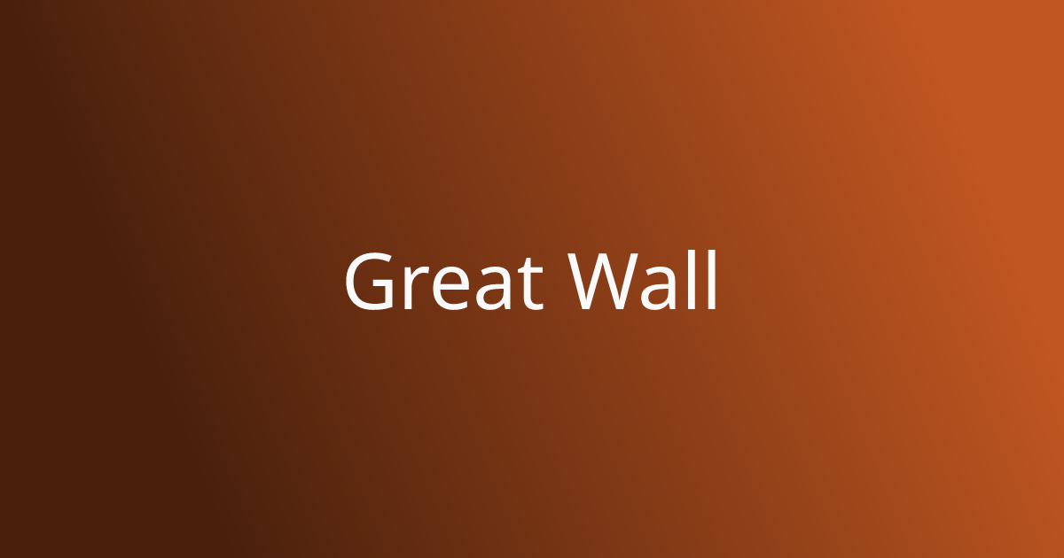 Great Wall Chinese Restaurant